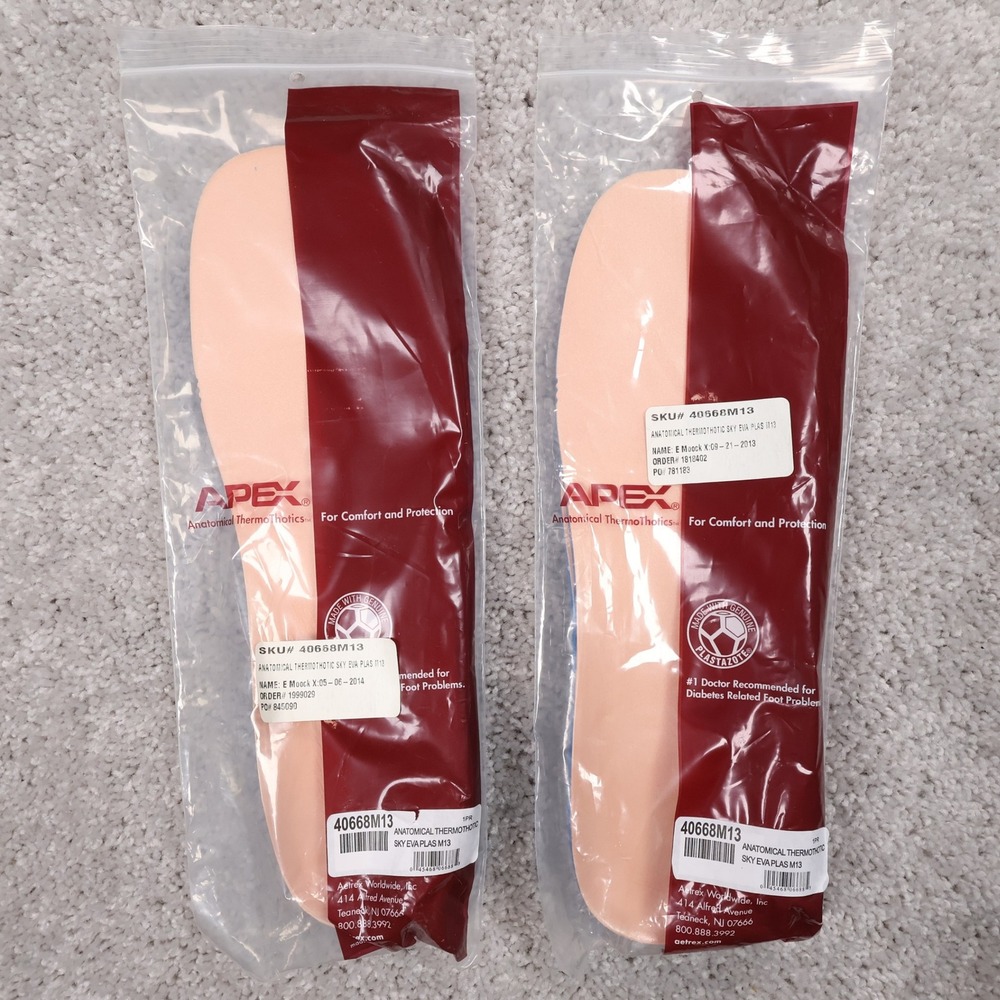 2 Pairs Apex Anatomical Thermothotic Sky Shoe Insoles Comfort Diabetes Mens‎ M13